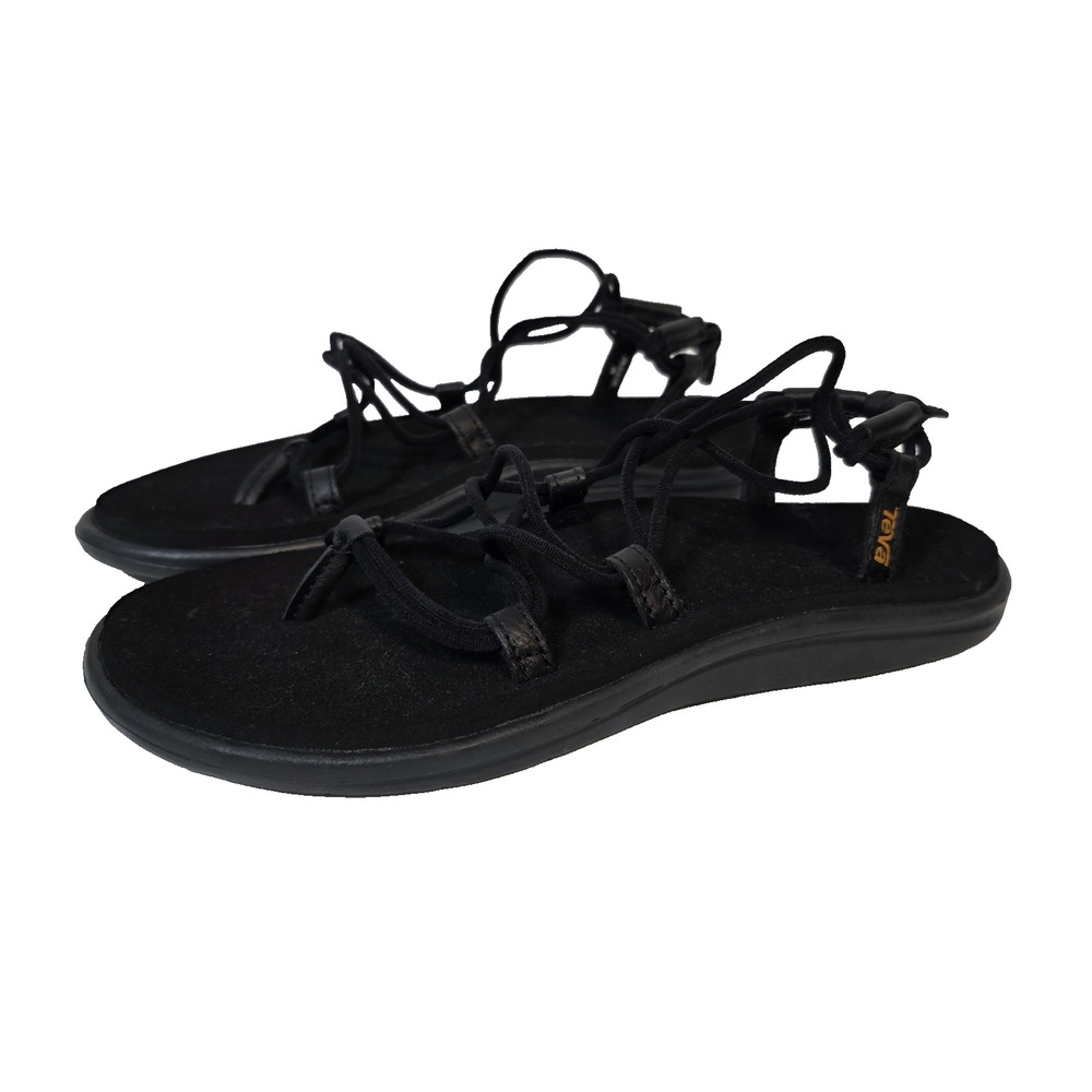 Teva Womens Size 7 Voya Infinity Strappy Sandals Black 1019622 Mush Topsole